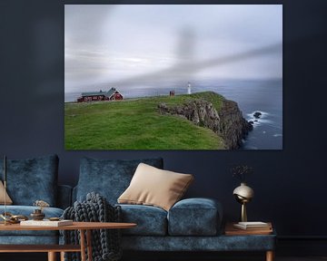 Small farms and Lighthouse on Suðuroy by André van der Meulen