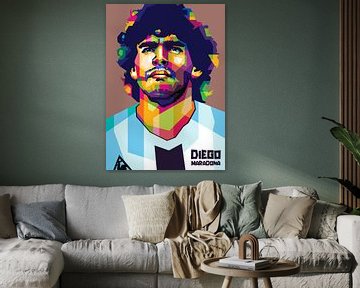 Diego Maradona op WPAP Pop Art van Dico Hendry