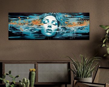 Frau im Wasser: Abstrakte Malerei von Surreal Media