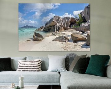 Seychellen : Droomstrand Anse Source d'Argent op La Digue van t.ART