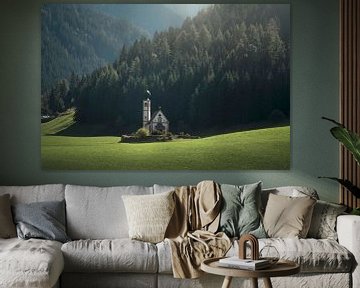 San Giovanni oder St. Johann in Ranui Kapelle, Funes Tal, Dolomiten von Stefano Orazzini