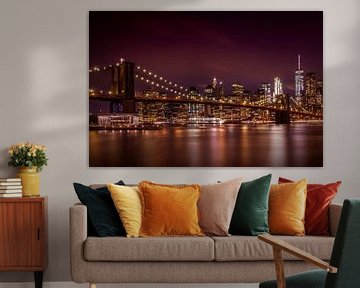 MANHATTAN SKYLINE & BROOKLYN BRIDGE Coucher de soleil sur Melanie Viola