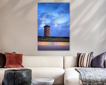 Moon over water tower Domburg by Thom Brouwer