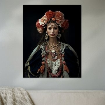 Portrait moderne d'art numérique sur Carla Van Iersel