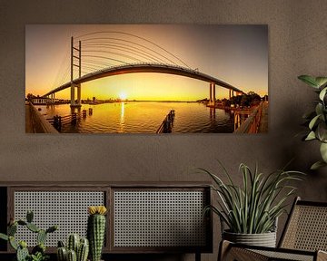 Rügenbrücke - Panorama zum Sonnenuntergang von Frank Herrmann