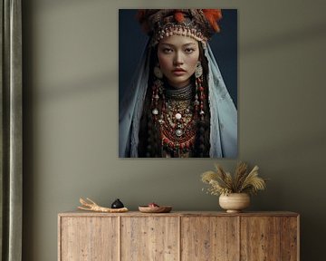 Colourful portrait "Ethnic fashion" by Carla Van Iersel