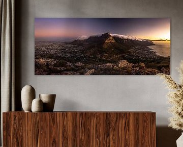 Table Mountain in Cape Town at sunset. by Gunter Nuyts