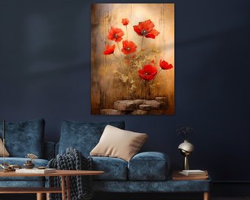 Klaprozen - bloemen schilderij van Joriali fotografie en schilderijen