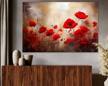Poppies - flowers painting by Joriali