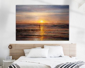 Gouden zonsondergang in Zeeland geïnspireerd door Wiliam Turner van August Langhout