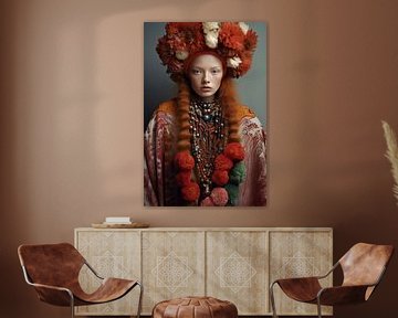 Besonders farbenfrohes, folkloristisches Porträt von Carla Van Iersel