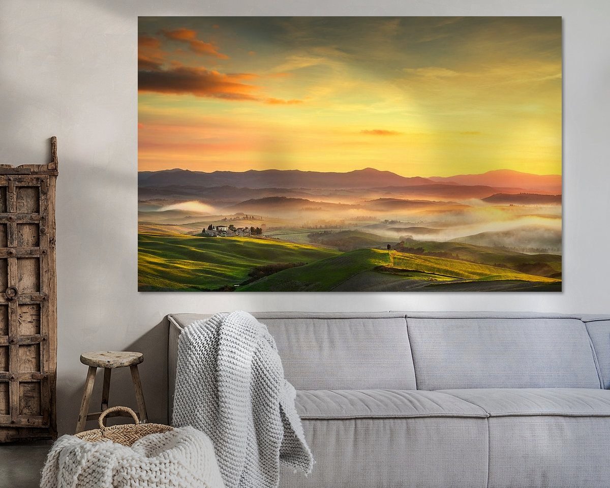 Voorbeeld van het werk in een kamer
