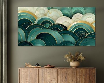 Clouds in Turquoise and Gold by Whale & Sons