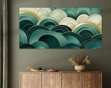 Wolken in Turquoise en Goud van Whale & Sons