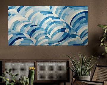 Art Deco Blue Waves by Whale & Sons
