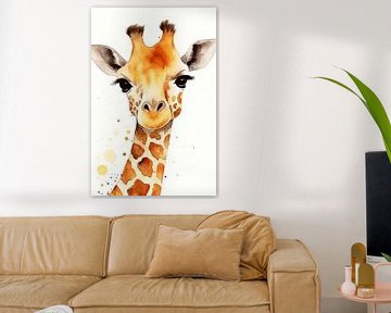 Watercolour of a giraffe by Christian Ovís