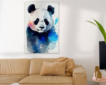 Aquarel van een panda van Christian Ovís