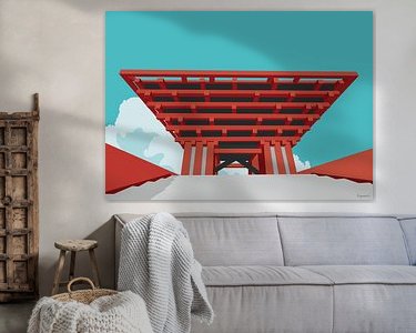 Voorbeeld van het werk in een kamer