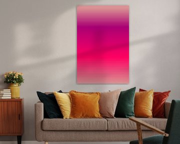 Abstrakte Sonnenuntergang oder Sonnenaufgang Landschaft in neon pink und lila von Dina Dankers