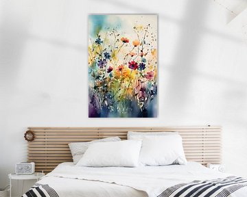 Bloemen aquarel van Artsy