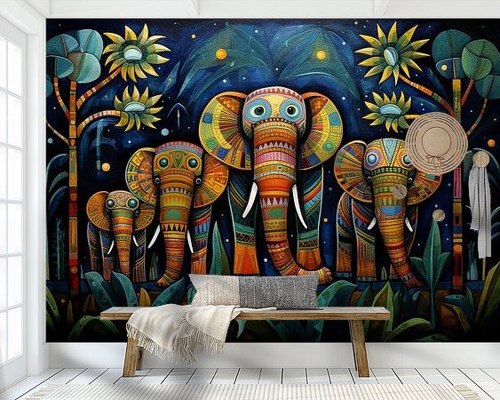 Voorbeeld van het werk in een kamer