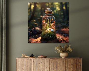 nature captured in a glass jar/sphere by Gelissen Artworks