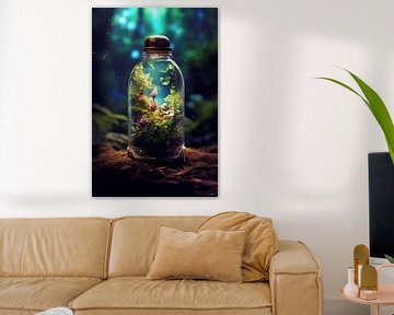 nature captured in a glass jar/sphere by Gelissen Artworks