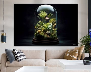 nature captured in a glass jar/sphere by Gelissen Artworks