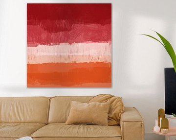Plus de couleur. Paysage abstrait en orange, rose, rouge. sur Dina Dankers