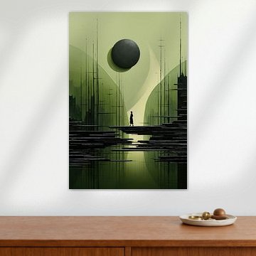 Horizons verts de la modernité sur Digitale Schilderijen