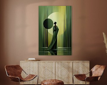 The Enchanting Olive Green Abstract