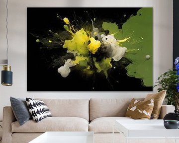 Groen geel en wit Explosie van Passie van Digitale Schilderijen