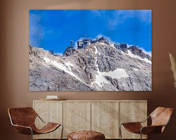 Blick auf den Berg Zugspitze bei Garmisch-Partenkirchen in Bayer