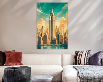 Digitale kunst van het Empire State building van Thea