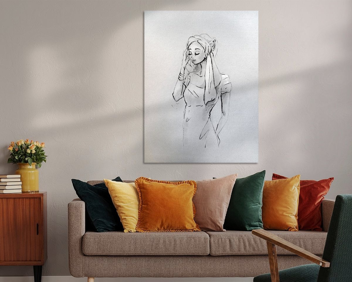 Voorbeeld van het werk in een kamer
