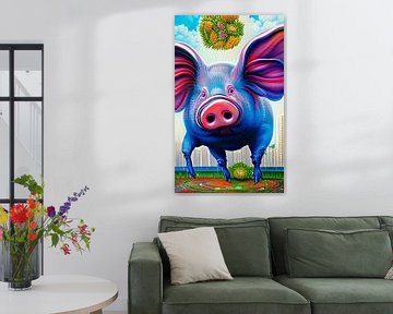 blue pig van Knoetske