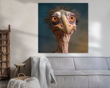 Grappige struisvogel van Carla van Zomeren