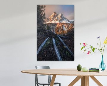 Dolomiten Peitlerkofel Sonnenaufgang von Jean Claude Castor