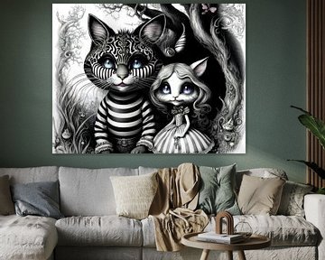 Alice in Wonderland en de Cheshire Cat van Afke Van Mansum