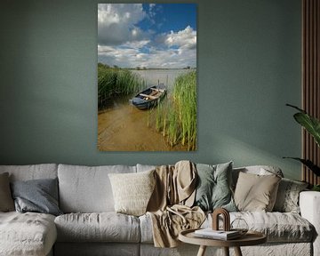 Rowing boat among the reeds by Moetwil en van Dijk - Fotografie