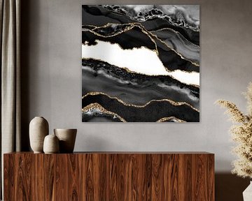 Zwart & Goud Agaat Textuur 0´6 van Aloke Design