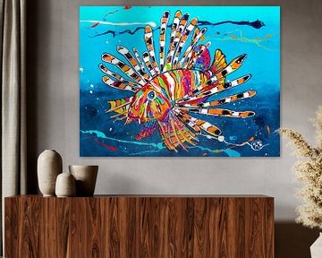 Cheerful underwater ballet of the lionfish by Happy Paintings