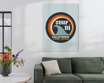 Surf 81 retro poster by H.Remerie Photography and digital art