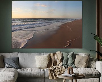 Eindeloos zandstrand op Sylt bij Westerland van Martin Flechsig