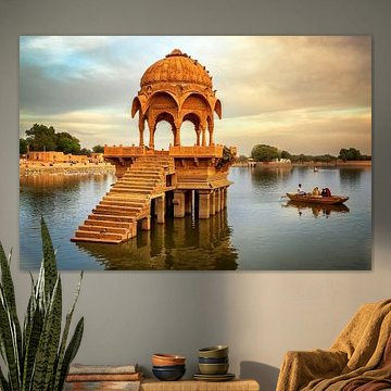 Gouden uurtje op het meer in Jaisalmer