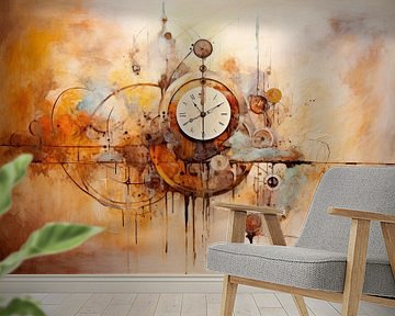 Clock, painting, abstract A2 by Joriali