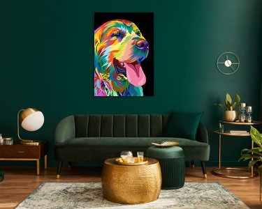 Voorbeeld van het werk in een kamer