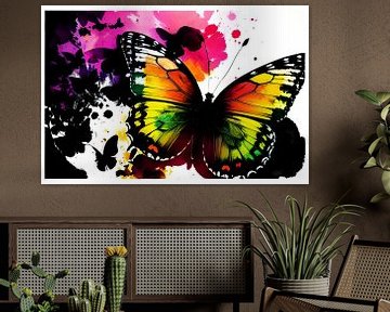 Kleurrijk vliegen: een levend kunstwerk - De kleurrijke vlinder van ButterflyPix