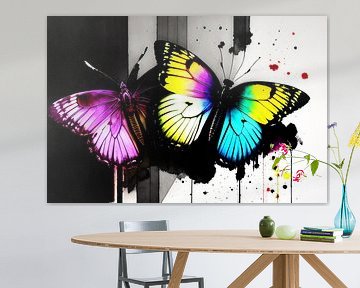 Farbenfroher Tanz: Ein bunter Schmetterling in voller Pracht von ButterflyPix