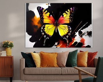Iriserende schoonheid: een kleurrijke vlinder op een bloementocht van ButterflyPix
